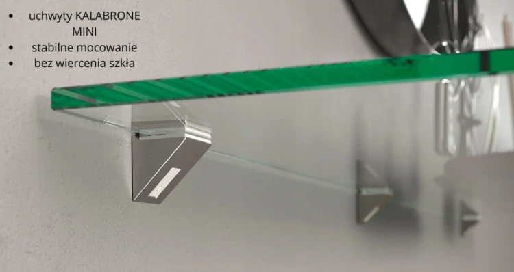 Półka szklana narożna pod prysznic 20x20 8mm bezbarwna optiwhite uchwyty