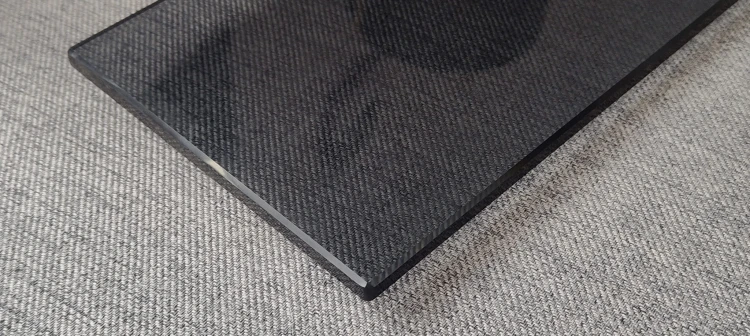 Półka szklana grafitowa 8mm 40x14cm czarne uchwyty