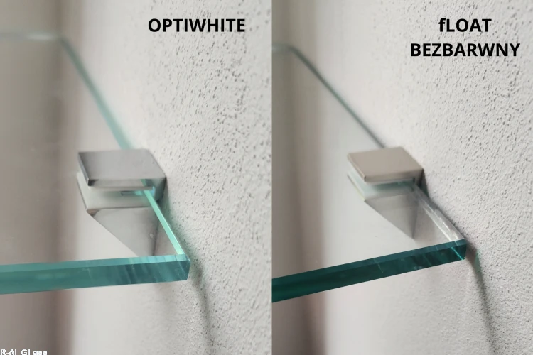 Półka szklana bezbarwna optiwhite 8mm 80x14cm uchwyty