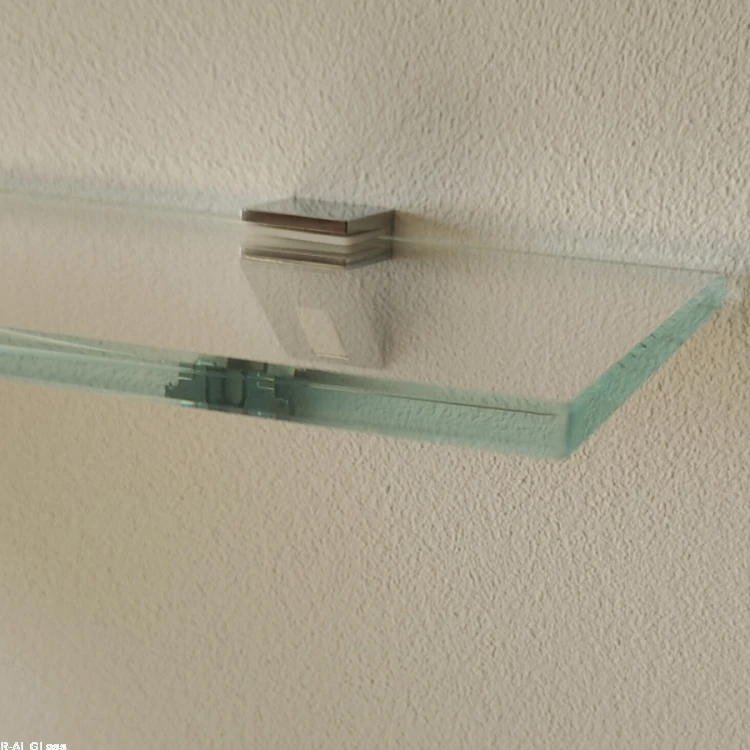 Półka szklana bezbarwna optiwhite 8mm 80x14cm uchwyty