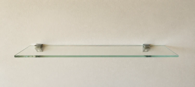 Półka szklana bezbarwna optiwhite 8mm 60x14cm uchwyty