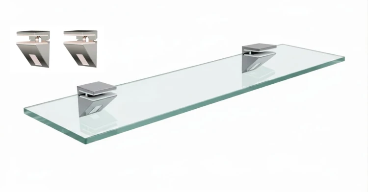 Półka szklana bezbarwna optiwhite 8mm 40x14cm uchwyty
