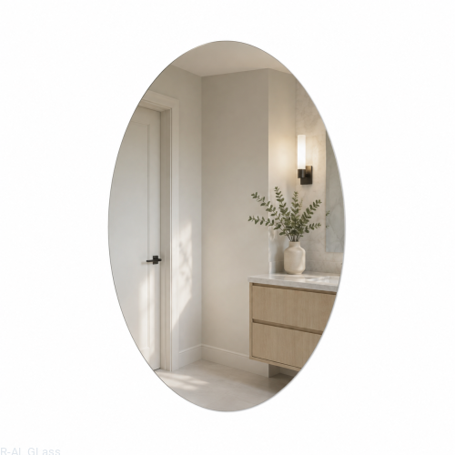Lustro srebrne owalne 45x60cm + klej montażowy
