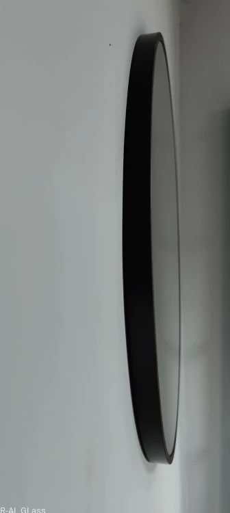R-AL Glass Lustro okrągłe w czarnej ramie MDF – rama zlicowana, Ø50 cm