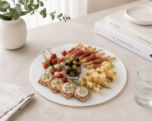 Lustrzana Patera Biała Pod Candy Bar Słodki Stół Dekoracje Przekąski 25cm
