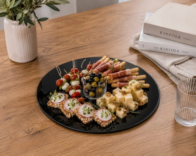 Lustrzana Patera Biała Pod Candy Bar Słodki Stół Dekoracje Przekąski 40cm