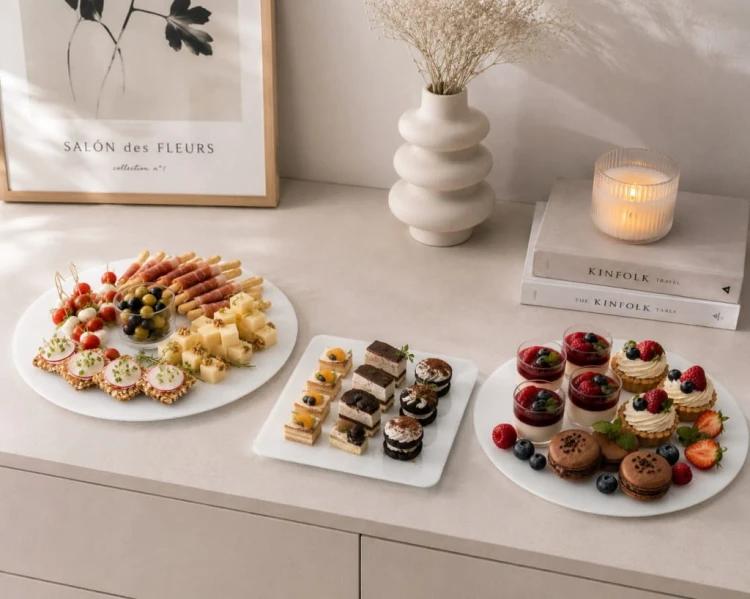 Lustrzana Patera Biała Pod Candy Bar Słodki Stół Dekoracje Przekąski 40cm