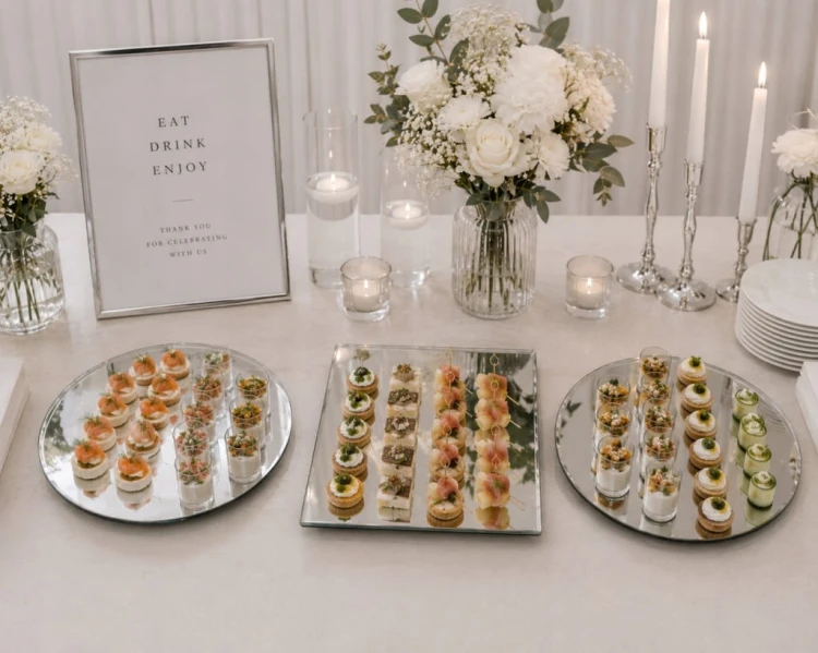 Patery Lustrzane Zestaw Glamour Słodki Stół Candy Bar 4 elementy