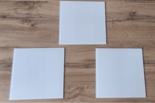 Patera Taca szklana 25x25 biała Zestaw pater Candy bar Słodki stół 3SZT