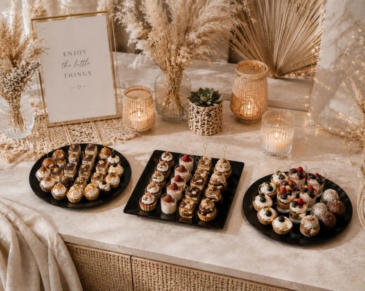 Patera Taca szklana 25x25 biała Zestaw pater Candy bar Słodki stół 3SZT