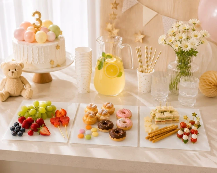 Patera Taca lustrzana 25x25 srebrna 2szt Zestaw pater Candy bar Słodki stół