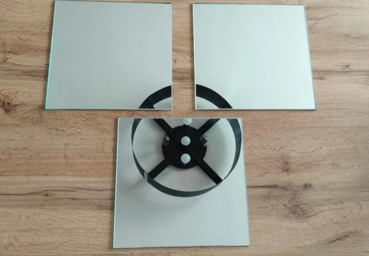 Patera Taca lustrzana 25x25 srebrna Zestaw pater Candy bar Słodki stół 3SZT