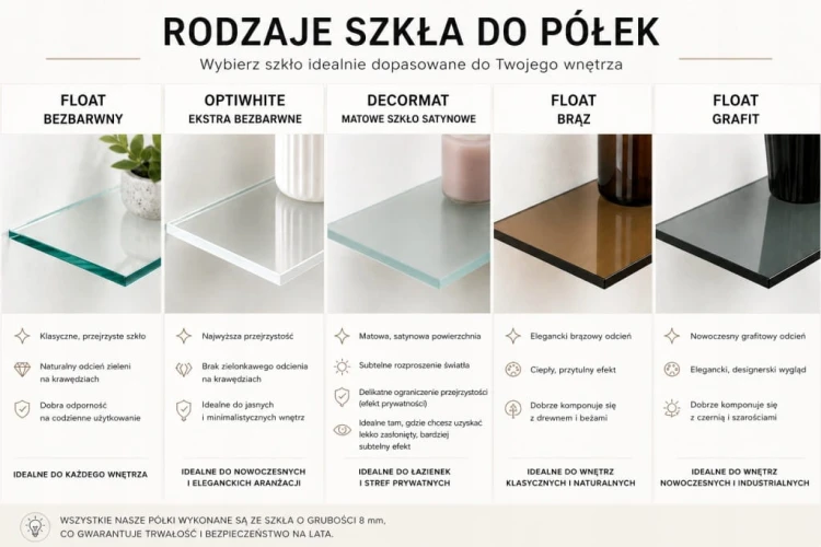 Półka szklana narożna pod prysznic 20x20 8mm clear optiwhite BEZ UCHWYTÓW