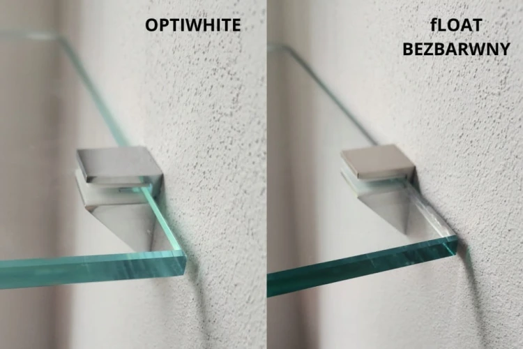 Półka szklana narożna pod prysznic 30x30 8mm clear optiwhite BEZ UCHWYTÓW